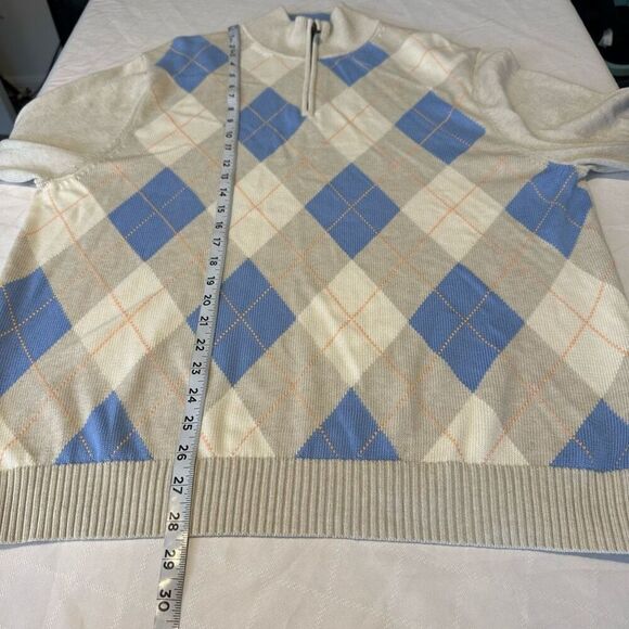 Brooks Brothers Supima Cotton Preppy Argyle Knit Pullover Sweater Mens Large - Picture 6 of 7